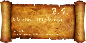 Nádasi Ifigénia névjegykártya